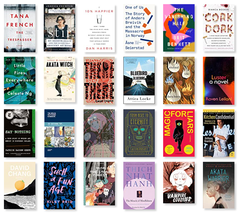 Collage of a bunch of book covers listed at a link in the post.